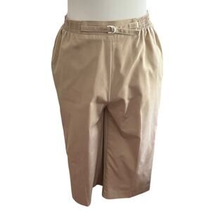 Vintage 80s Koret Capri Pants Khaki Crop Slacks 1980s D-Ring Belt Clam Diggers